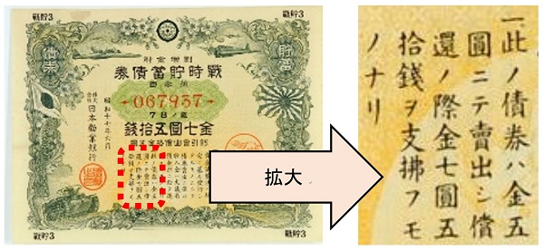 図7（資料D）「割増金附戦時貯蓄債券」　吉川充雄家文書