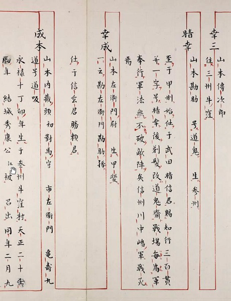 「菅沼家譜」（菅沼家文書）