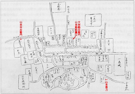 「牛久保城付近の古図」（『豊川町史』より）