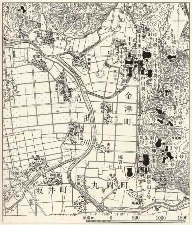 図28　横山・菅野古墳群の主な首長墳の分布