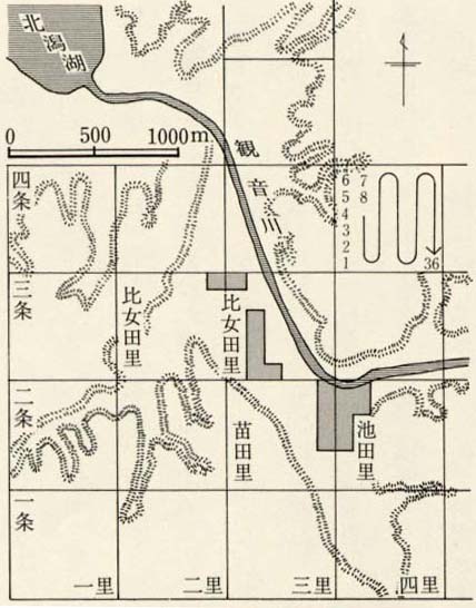 図77 「細枳村」の条里復原説明図