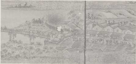 写真153 参勤交代の場面(「福井江戸往還図屏風」)