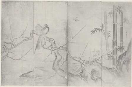 写真227 群禽松竹梅図(狩野種信画)