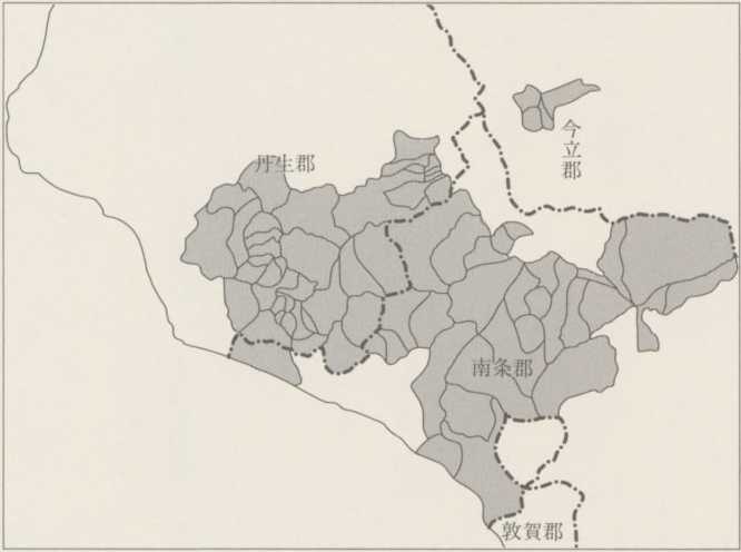 図3 天正18年(1590)の大谷吉継領