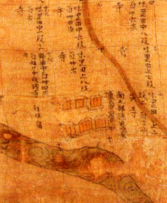 足羽郡道守村開田地図（天平神護2年10月21日）　部分