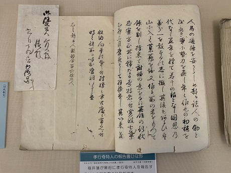 「越前国孝行奇特人行状書」（雛形）