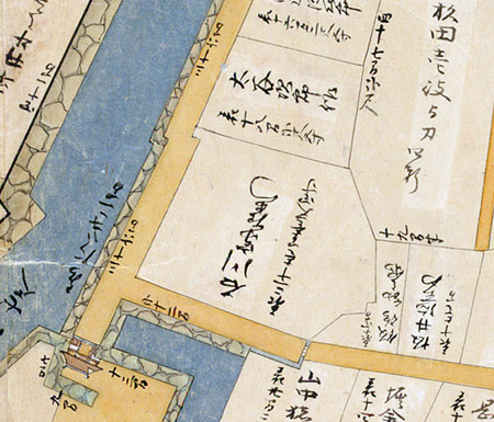 1685年福井城下の絵図に描かれた石川家・大谷家