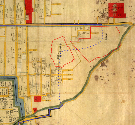 復元福井城下屋敷絵図（製産局の周辺部分）