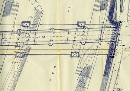 九十九橋の平面図（部分）