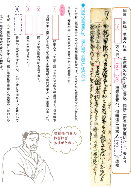 加藤理右衛門の日記に登場する幕末の文化人は？