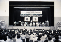 式典音楽吹奏楽部会 合宿（旧織田町）1966年（昭和41）県広報写真62682　福井県文書館蔵