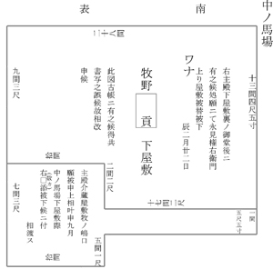 牧野下屋敷（翻刻）「御家中屋敷地絵図」松平文庫蔵